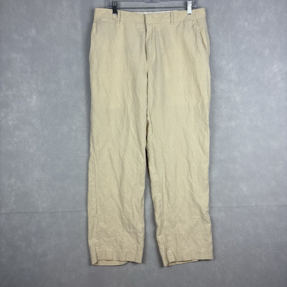 Polo Ralph Lauren Silk Linen Pants Trousers Men’s 33x29 Beige Casual Preppy